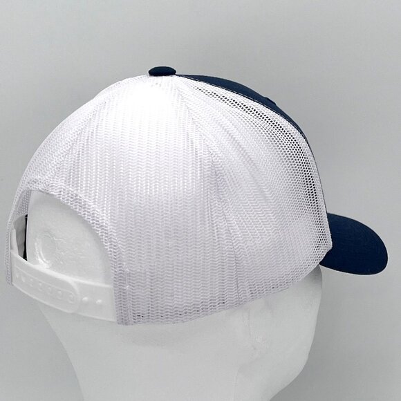 American Flag Trucker Hat Cap The Classics Adjustable Mesh Back Navy Blue White - Picture 8 of 12